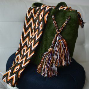 Forest Green Wayuu Mochila Cross-Body Bag